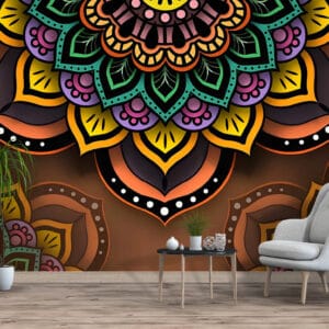 Colorful Mandala Pattern Mural Print | Custom Canvas Prints Nepal | Mural Prints Nepal | Wallpaper Nepal | Wall Art Nepal