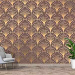 Art Deco Fan Pattern Mural Print | Custom Canvas Prints Nepal | Mural Prints Nepal | Wallpaper Nepal | Wall Art Nepal