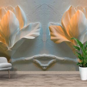 3D Magnolia Relief Mural Print | Custom Canvas Prints Nepal | Mural Prints Nepal | Wallpaper Nepal | Wall Art Nepal