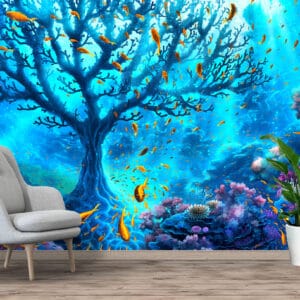 Underwater Tree Fish Mural Print | Custom Canvas Prints Nepal | Mural Prints Nepal | Wallpaper Nepal | Wall Art Nepal