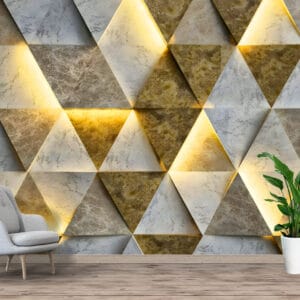 3D Marble Geometric Light Mural Print | Custom Canvas Prints Nepal | Mural Prints Nepal | Wallpaper Nepal | Wall Art Nepal