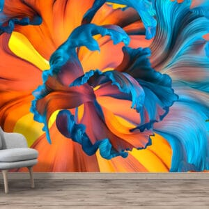 Vibrant Abstract Bloom Mural Print | Custom Canvas Prints Nepal | Mural Prints Nepal | Wallpaper Nepal | Wall Art Nepal