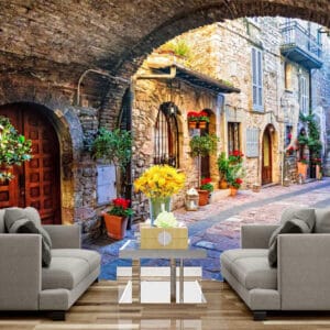 Italian Alleyway Stone Arch Mural | Custom Canvas Prints Nepal | Mural Prints Nepal | Wallpaper Nepal | Wall Art Nepal