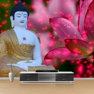 Buddha Lotus Bloom Wallpaper | Spiritual Wallpaper | Custom Wallpaper | Wall Art | Custom Canvas Prints