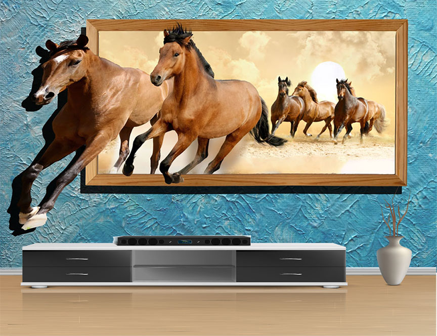 3D Horse Frame Mural Print 3D Horse Frame Mural Print | Custom Canvas Print Nepal | Mural Prints Nepal | Wall Art Nepal