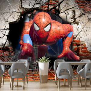 3D Spider-Man Breaking Wall Mural | Superhero Wall Decor Nepal | Custom Wallpaper Nepal | Wall Art Nepal | Custom Canvas Prints Nepal | Custom Mural Print Nepal