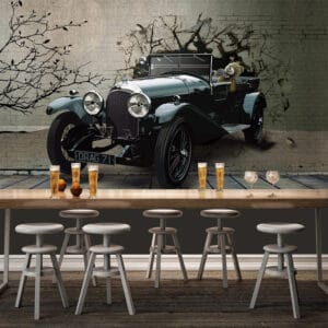 Vintage Bentley Car Mural | Custom Canvas Prints Nepal | Mural Prints Nepal | Wallpaper Nepal | Wall Art Nepal