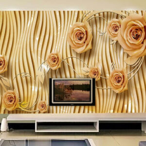 3D Emboss Flowers Wallpaper | Textured Floral Wall Mural | Canvas Prints Nepal