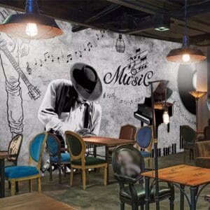Music Cafe Mural Print | Custom Canvas Print Nepal | Mural Prints Nepal | Wall Art Nepal