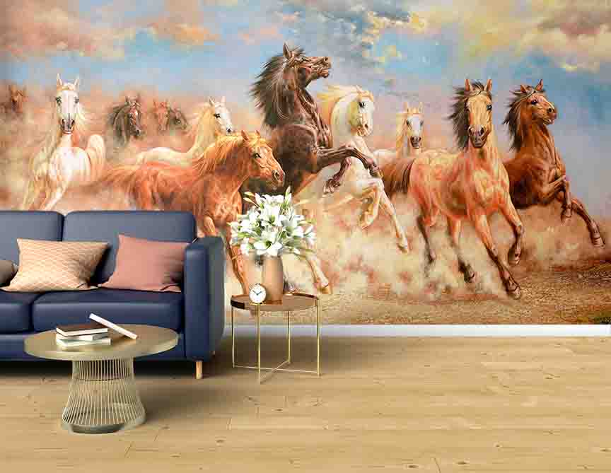Dust Horses Mural Print Dust Horses Mural Print | Custom Canvas Print Nepal | Mural Prints Nepal | Wall Art Nepal