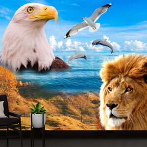 Eagle Lion Ocean Mural Print | Custom Canvas Print Nepal | Mural Prints Nepal | Wall Art Nepal