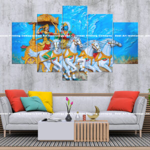 Arjuna Krishna Chariot Relief Canvas | Custom Canvas Prints Nepal | Wallpaper Nepal | Wall Art Nepal | Custom Mural Print Nepal