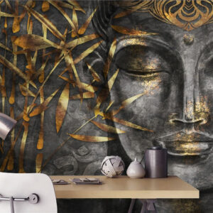 Textured Buddha Bamboo Wallpaper | Spiritual Wallpaper Nepal | Custom Wallpaper Nepal | Wall Art Nepal | Custom Canvas Prints Nepal