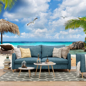 3D Tropical Lounge Wallpaper | Custom Canvas Print Nepal | Mural Prints Nepal | Wall Art Nepal