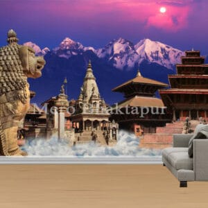 Bhaktapur Durbar Square Sunset Mural | Nepal Heritage Wall Decor | Custom Wallpaper Nepal | Wall Art Nepal | Custom Canvas Prints Nepal | Custom Mural Print Nepal