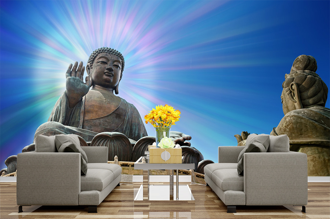 Giant Buddha Radiant Wallpaper Giant Buddha Radiant Wallpaper | Spiritual Wallpaper | Custom Wallpaper | Wall Art | Custom Canvas Prints