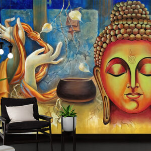 Abstract Buddha Hands Wallpaper | Spiritual Wallpaper | Custom Wallpaper | Wall Art | Custom Canvas Prints