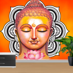 Buddha Mandala Lotus Wallpaper | Spiritual Wallpaper | Custom Wallpaper | Wall Art | Custom Canvas Prints