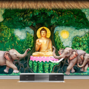 Buddha Elephant Forest Wallpaper | Spiritual Wallpaper | Custom Wallpaper | Wall Art | Custom Canvas Prints