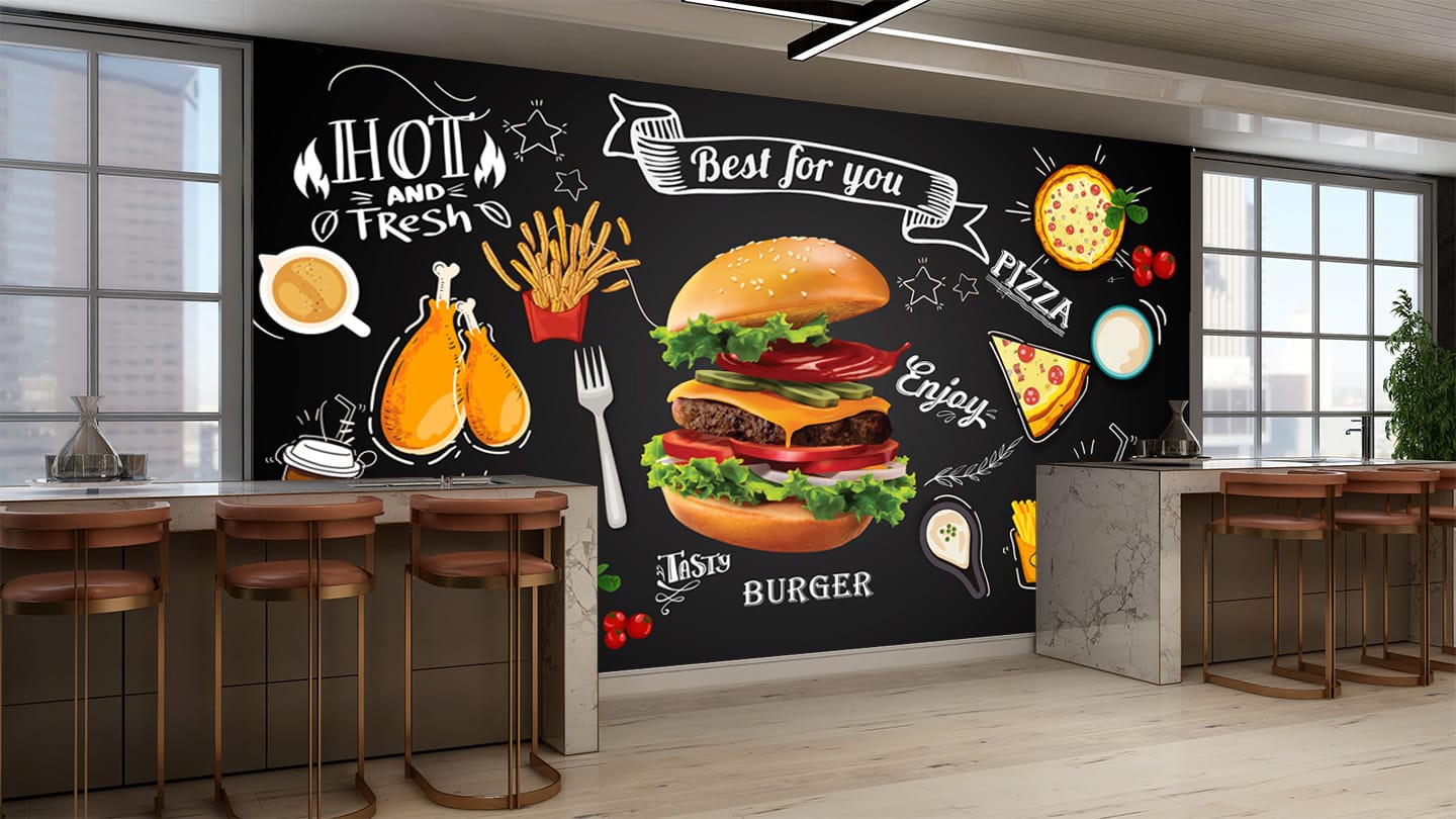 Food Chalkboard Mural Food Chalkboard Mural | Custom Canvas Prints Nepal | Mural Prints Nepal | Wallpaper Nepal | Wall Art Nepal