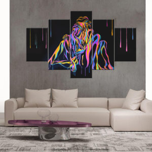 Abstract Lovers Canvas Print | Modern Romantic Wall Art print | Canvas Print Nepal