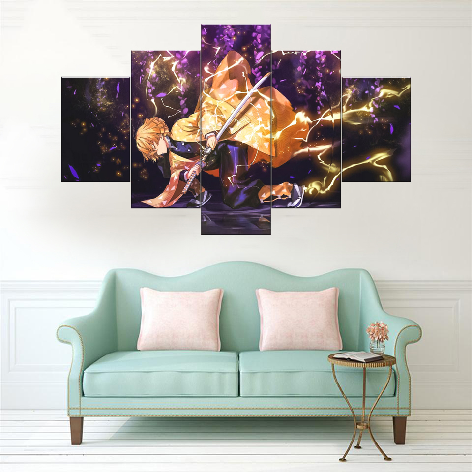 Zenitsu Canvas Print Zenitsu Canvas Print | Demon Slayer Anime Wall Art print | Canvas Print Nepal