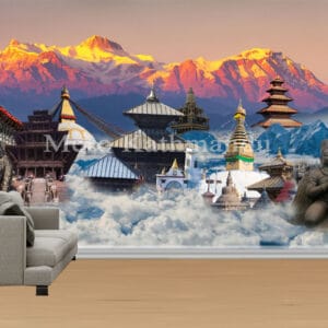 Kathmandu Valley Cloudscape Mural | Nepal Heritage Wall Decor | Custom Wallpaper Nepal | Wall Art Nepal | Custom Canvas Prints Nepal | Custom Mural Print Nepal