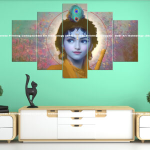 Krishna Flute Portrait Canvas Print | Religious Canvas Print | Custom Canvas Prints Nepal | Wallpaper Nepal | Wall Art Nepal | Custom Mural Print Nepal