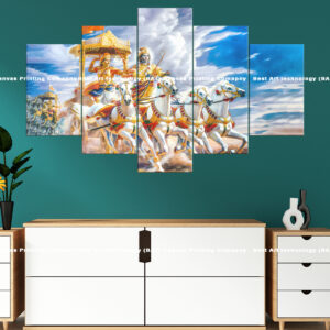 Arjuna Krishna Chariot Canvas | Custom Canvas Prints Nepal | Wallpaper Nepal | Wall Art Nepal | Custom Mural Print Nepal