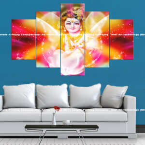 Little Krishna Light Aura Canvas | Custom Canvas Prints Nepal | Wallpaper Nepal | Wall Art Nepal | Custom Mural Print Nepal