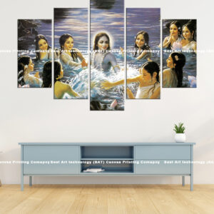 Krishna Gopis Water Lila Canvas | Custom Canvas Prints Nepal | Wallpaper Nepal | Wall Art Nepal | Custom Mural Print Nepal