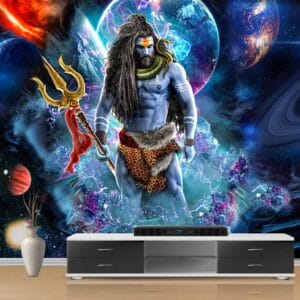 Angry Lord Shiva Cosmos Mural Print | Religious Mural Print | Custom Mural Print Nepal | Wallpaper Nepal | Wall Art Nepal | Custom Canvas Prints Nepal