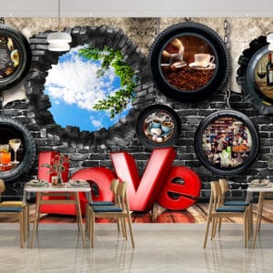 Coffee Tire Mural Print | Custom Canvas Print Nepal | Mural Prints Nepal | Wall Art Nepal