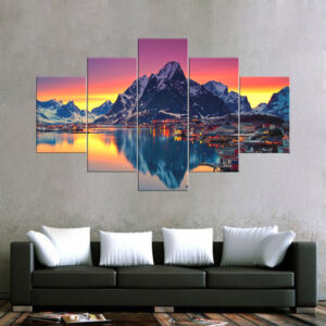 Mountain City Sunset Canvas Print | Custom Canvas Print Nepal | Mural Print Nepal | Wall Art Print