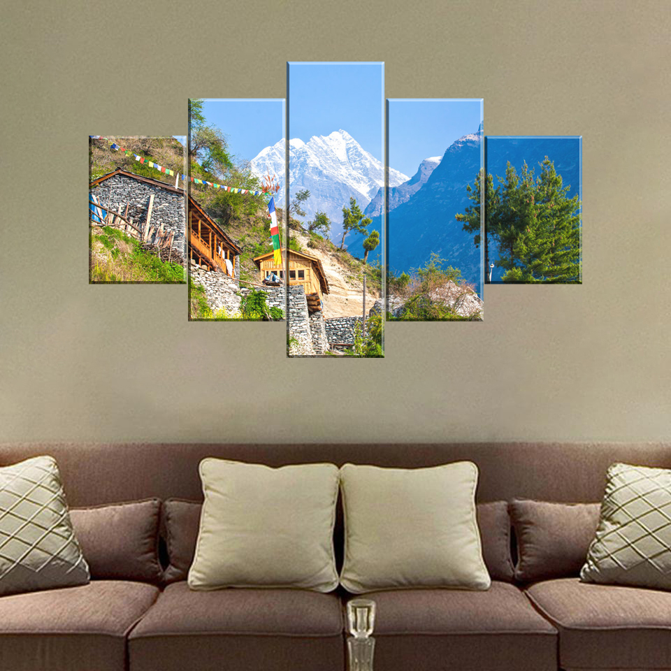 Mountain Cottage Canvas Mountain Cottage Canvas Print | Custom Canvas Print Nepal | Mural Print Nepal | Wall Art Print