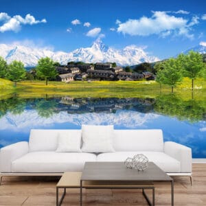 Phewa Lake Pokhara Mural | Nepal Lake Wall Decor | Custom Wallpaper Nepal | Wall Art Nepal | Custom Canvas Prints Nepal | Custom Mural Print Nepal