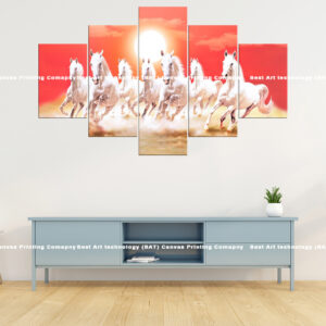 White Horses Running in Sunset Canvas Print | Custom Canvas Print Nepal | Mural Print Nepal | Wall Art Print