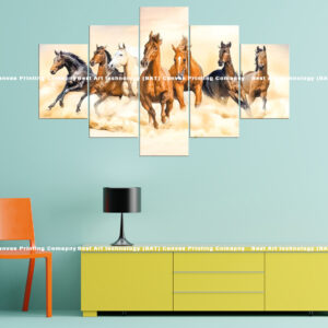 Brown Horses Running Canvas Print | Custom Canvas Print Nepal | Mural Print Nepal | Wall Art Print