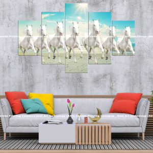 White Horses Running on Beach Canvas Print | Custom Canvas Print Nepal | Mural Print Nepal | Wall Art Print