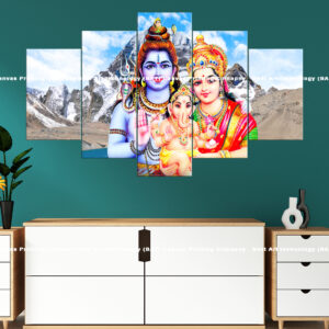 Shiva Parvati Family Mountain Canvas Print | Religious Canvas Print | Custom Canvas Prints Nepal | Wallpaper Nepal | Wall Art Nepal | Custom Mural Print Nepal