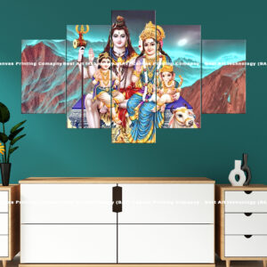 Shiva Parvati Ganesha Warm Canvas Print | Religious Canvas Print | Custom Canvas Prints Nepal | Wallpaper Nepal | Wall Art Nepal | Custom Mural Print Nepal