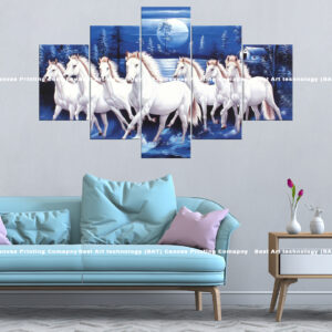 White Horses in Moonlight Forest Canvas Print | Custom Canvas Print Nepal | Mural Print Nepal | Wall Art Print