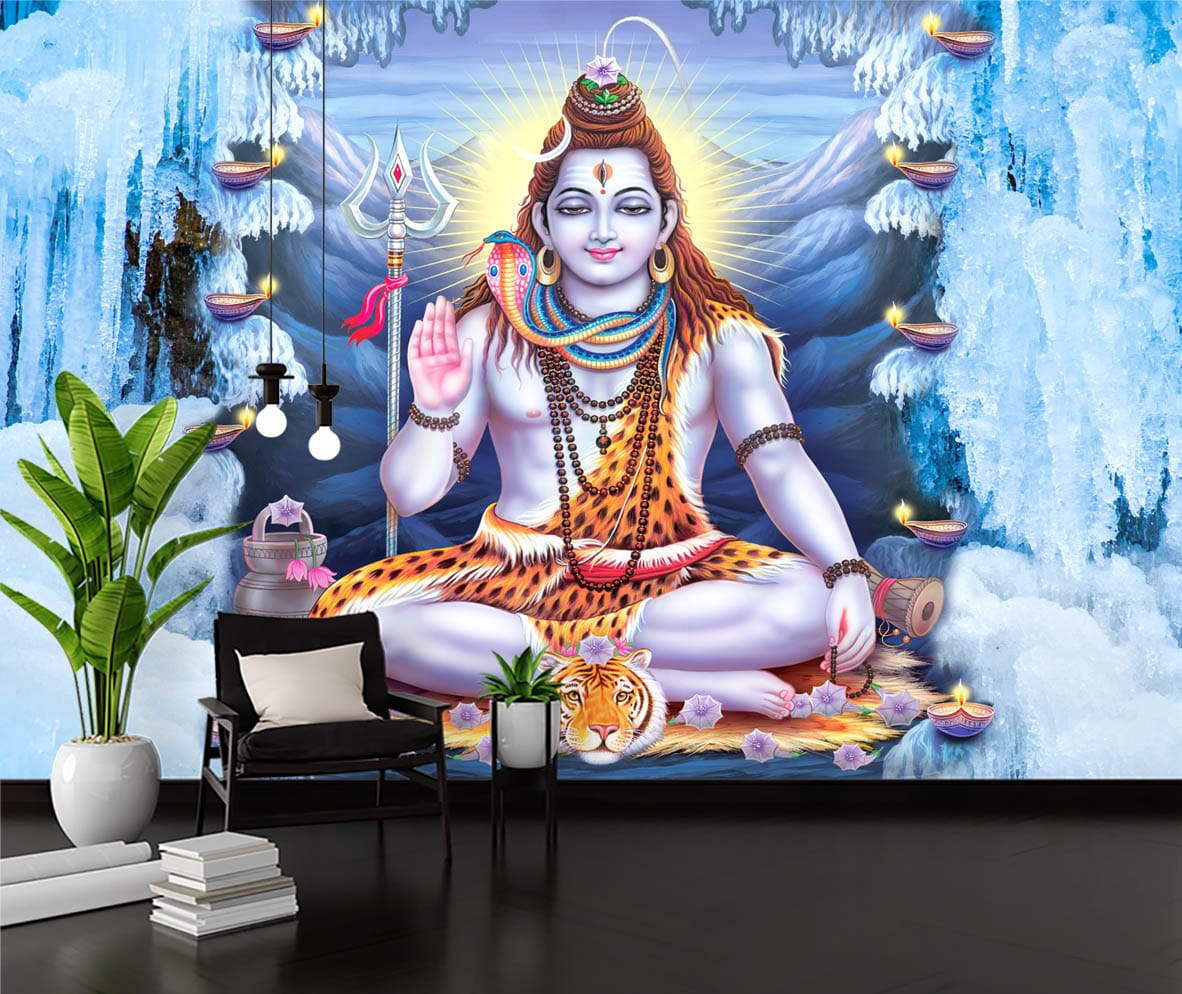 Lord Shiva Ice Cave Mural Print Lord Shiva Ice Cave Mural Print | Religious Mural Print | Custom Mural Print Nepal | Wallpaper Nepal | Wall Art Nepal | Custom Canvas Prints Nepal