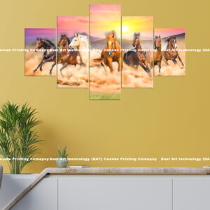Running Horses at Sunset Canvas Print | Custom Canvas Print Nepal | Mural Print Nepal | Wall Art Print