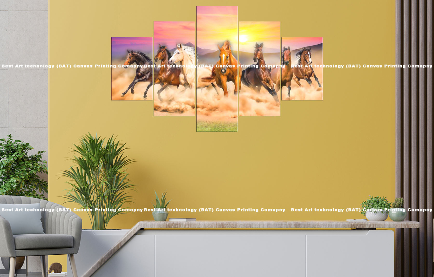Running Horses at Sunset Canvas Running Horses at Sunset Canvas Print | Custom Canvas Print Nepal | Mural Print Nepal | Wall Art Print