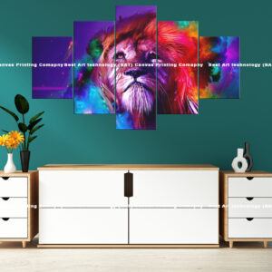 Colorful Lion Face Canvas Print | Custom Canvas Print Nepal | Mural Print Nepal | Wall Art Print