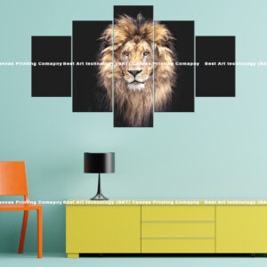 Lion Face Black Background Canvas Print | Custom Canvas Print Nepal | Mural Print Nepal | Wall Art Print
