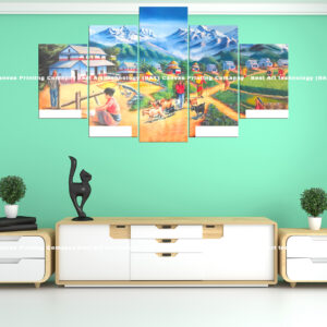 Village Art Farmer Canvas Print | canvas print nepal | mural print nepal | wall art print