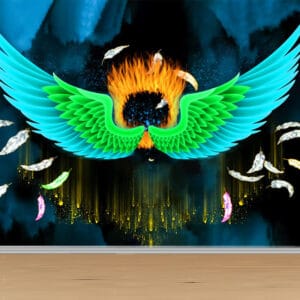 Fire Wings Mural | Custom Canvas Print Nepal | Mural Prints Nepal | Wall Art Nepal