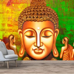 Buddha Disciples Abstract Wallpaper | Spiritual Wallpaper | Custom Wallpaper | Wall Art | Custom Canvas Prints
